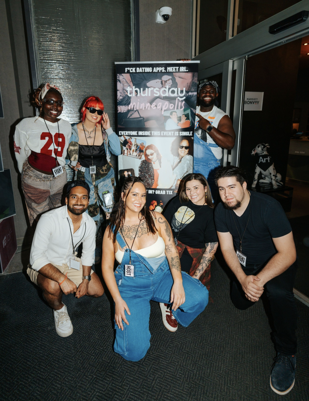 Thursday host and event staff team smiling at an event